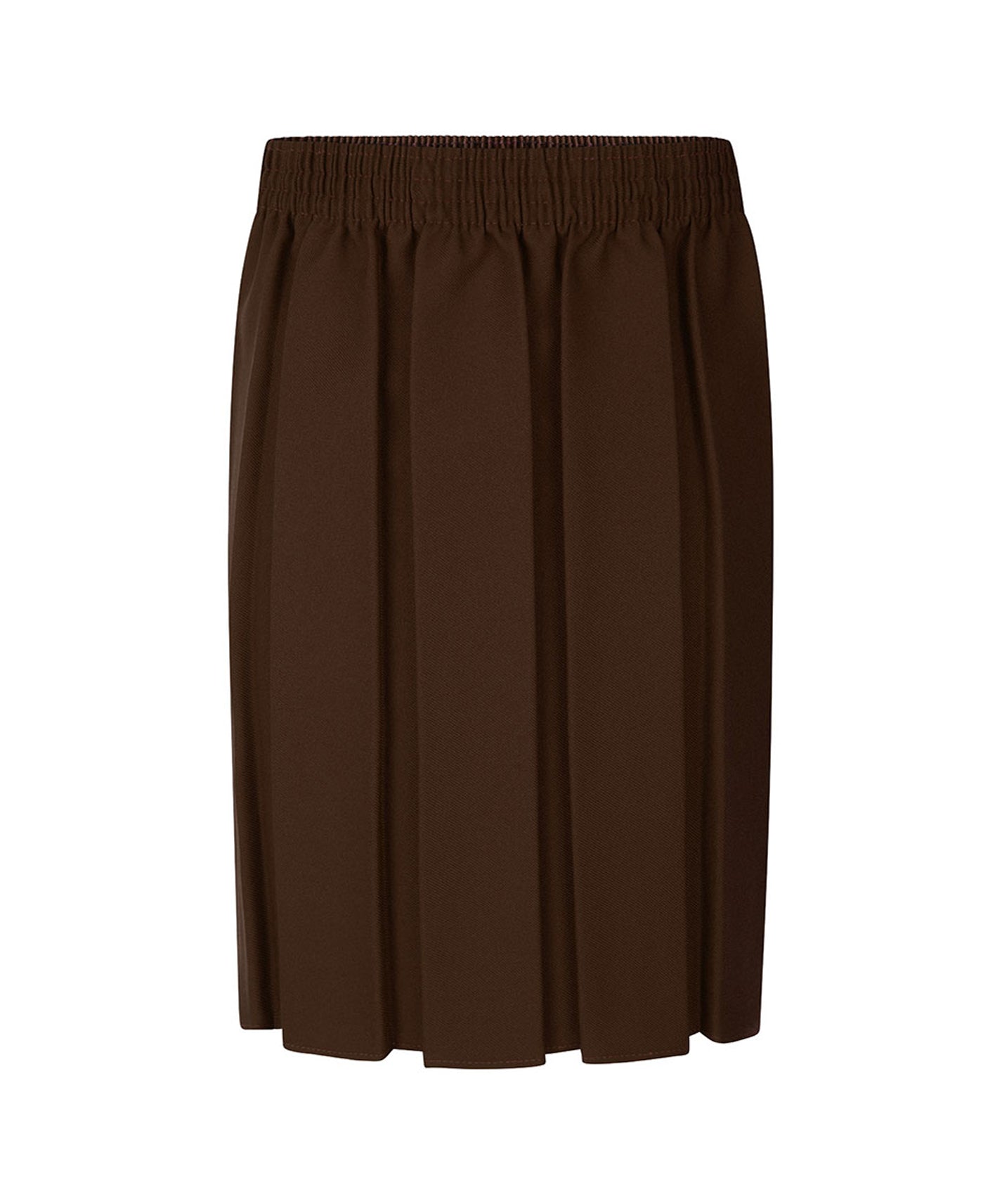 Girls' Box Pleat School Skirt - Brown