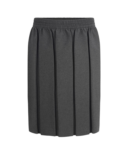 Girls' Box Pleat School Skirt - Grey