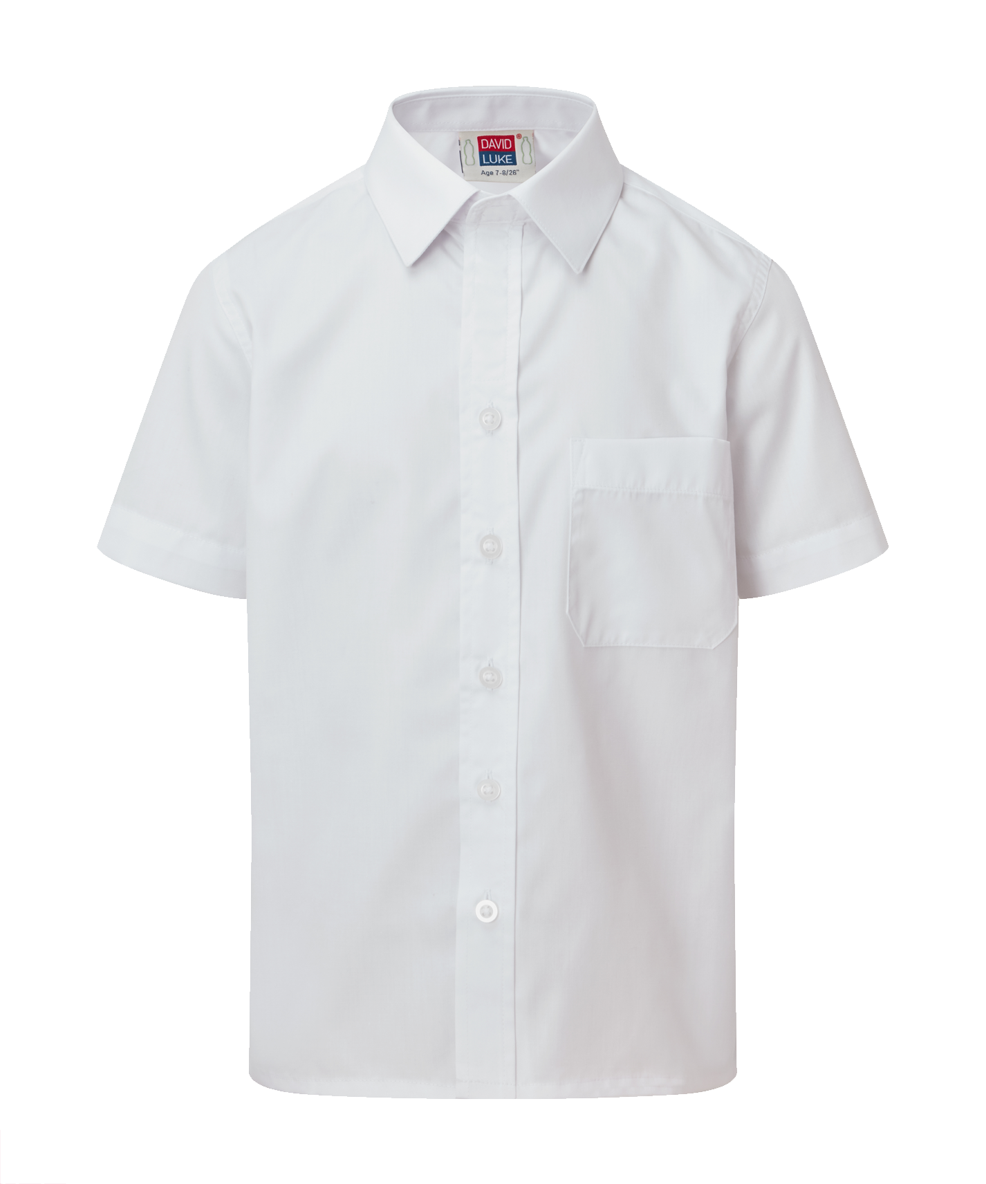 Smart school shirts twin pack with easy fastening velcro top buttons in white.